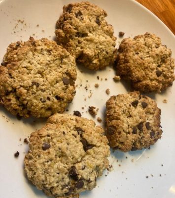 cookies avena limón y chispas de chocolate